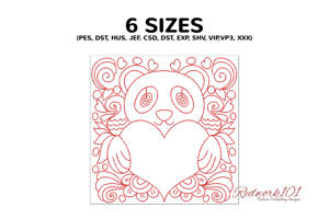 Lovely Panda Holding Heart