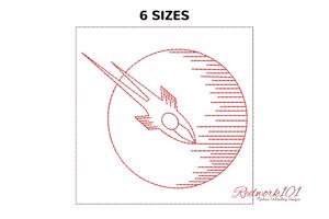 Space Rocket Flying to the Moon