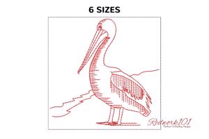 Pelican standing on sand
