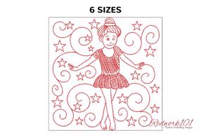 Young ballet dancer with starry pattern
