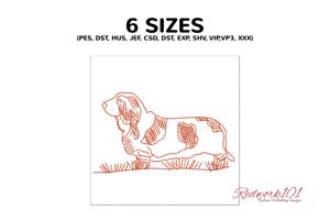 Basset Hound Dog Side View
