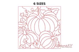 Pumpkins with leafs
