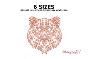 Tiger Head with Abstract Pattern