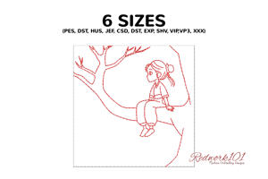 Girl Sitting on a Tree Branch