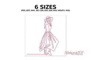 Boho chic women waring jewelry, dress and hat