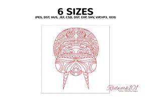 Zentangle Stylized Walrus Head
