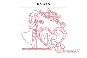 MR and MRS with decorated hearts