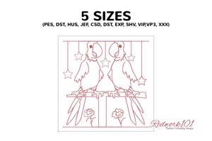 Black Pirates Parrots Sitting On Stand
