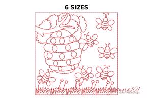 Honey Bees Arround Beehive